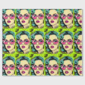 Pop Art Softball Wrapping Paper Geschenkpapier (Flach)