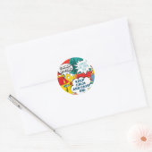 Pop Art Sommercampingplatz Spaß Runder Aufkleber (Umschlag)