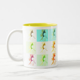 Pop Art Sonnenblumen Zweifarbige Tasse