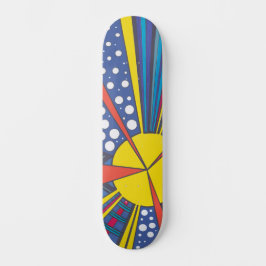Pop Art Sonnenbrand, abstrakte, leuchtende kosmisc Skateboard
