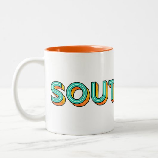 Pop Art Southpaw Lefthanders Zwei-Tone-Kaffee-Tass Zweifarbige Tasse (Links)