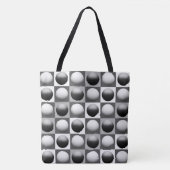 Pop Art Spheres, Schwarz, Weiß und Grau / Grau Tasche (Vorderseite)