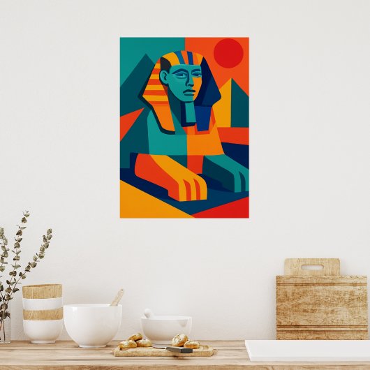Pop Art Sphinx Farbiges Poster (Küche)