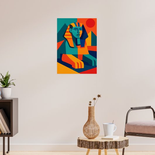 Pop Art Sphinx Farbiges Poster (Wohnzimmer 3)