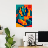 Pop Art Sphinx Farbiges Poster (Heimbüro)
