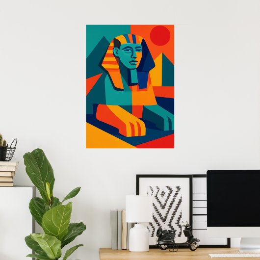 Pop Art Sphinx Farbiges Poster (Heimbüro)
