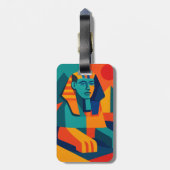 Pop Art Sphinx Gepäckanhänger (Rückseite vertikal)