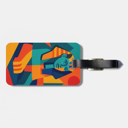 Pop Art Sphinx Gepäckanhänger (Rückseite horizontal)