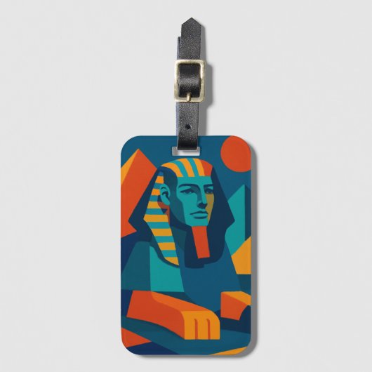 Pop Art Sphinx Gepäckanhänger (Vorderseite Vertikal)