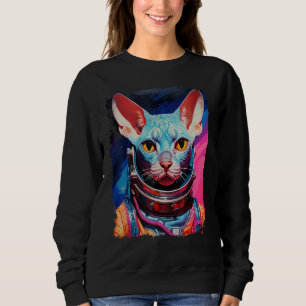 Pop Art Sphynx Frischkatzenastronaut Sweatshirt