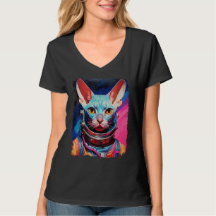 Pop Art Sphynx Frischkatzenastronaut T-Shirt