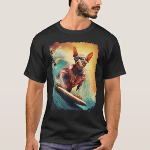 Pop Art Sphynx haarloser Katze Paddle Board Surfen T-Shirt