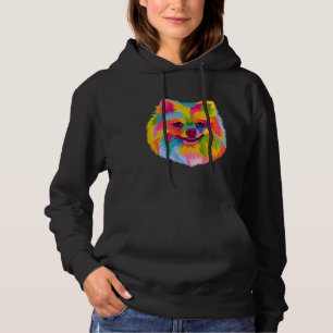 Pop Art Spitz Niedliche Doggie Männer Frauen Paw D Hoodie