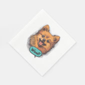 Pop Art Spitz - Retro Comic Dog Serviette (Ecke)