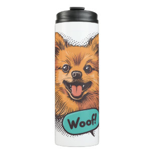 Pop Art Spitz - Retro Comic Dog Thermosbecher