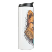 Pop Art Spitz - Retro Comic Dog Thermosbecher (Nach links gedreht)