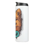 Pop Art Spitz - Retro Comic Dog Thermosbecher (Nach rechts gedreht)