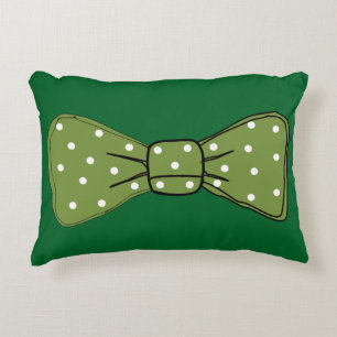 Pop Art Spotty Green Bow Krawatte Dekokissen