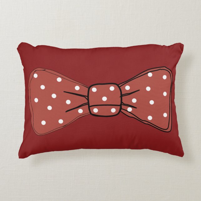 Pop Art Spotty Red Bow Krawatte Dekokissen (Vorderseite)