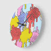 Pop Art Spritzer: Comic Drama Große Wanduhr (Winkel)