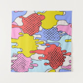 Pop Art Spritzer: Comic Drama Wandteppich (Vorderseite (Horizontal))