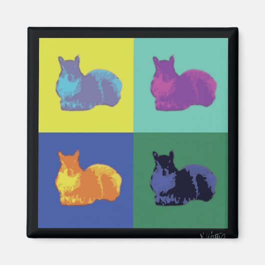 Pop Art Squirrel Magnet (Vorne)