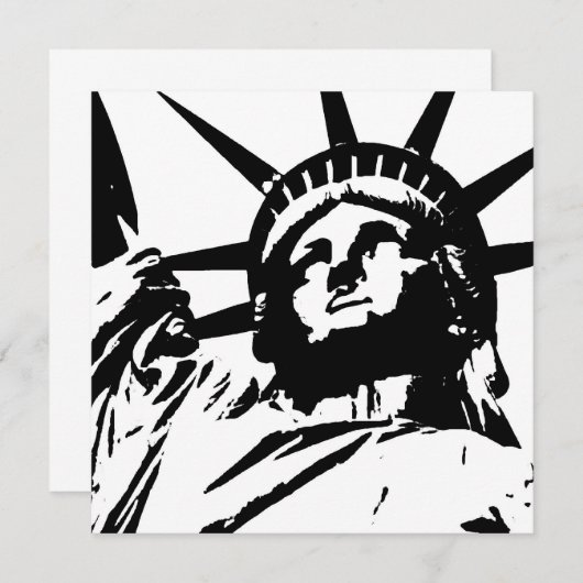 Pop Art Statue der Silhouette der Freiheit Einladung (Vorne/Hinten)