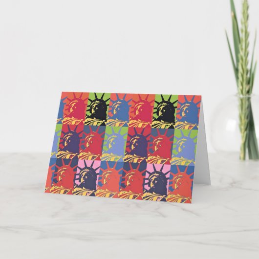 Pop Art Statue of Liberty American Karte (Vorderseite)