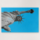 Pop Art Statue of Liberty Blue Gray New York Puzzle (Horizontal)