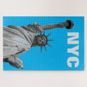 Pop Art Statue of Liberty Blue New York City Puzzle (Horizontal)