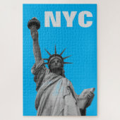 Pop Art Statue of Liberty Blue New York City Puzzle (Vertikal)