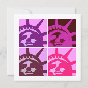 Pop Art Statue of Liberty Feiertagskarte