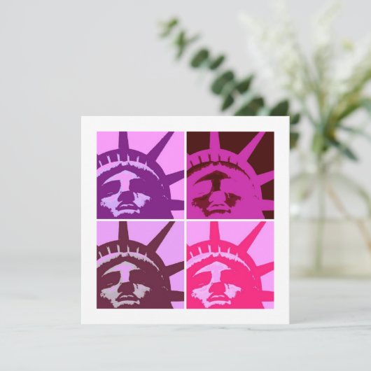 Pop Art Statue of Liberty Flat Card (Stehend Vorderseite)