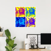 Pop Art Statue of Liberty Four Color Poster (Heimbüro)