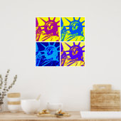 Pop Art Statue of Liberty Four Color Poster (Küche)
