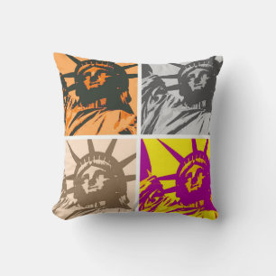Pop Art Statue of Liberty Four Colors Kissen