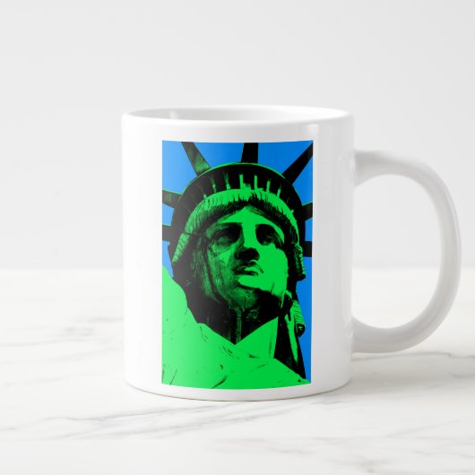 Pop Art Statue of Liberty Jumbo-Tasse (Rechts)