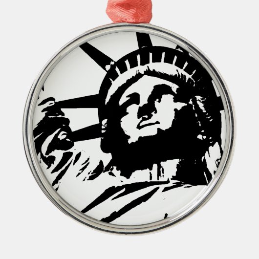 Pop Art Statue of Liberty Ornament Aus Metall (Vorne)