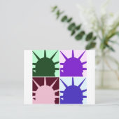 Pop Art Statue of Liberty Postkarte (Stehend Vorderseite)