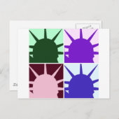 Pop Art Statue of Liberty Postkarte (Vorne/Hinten)