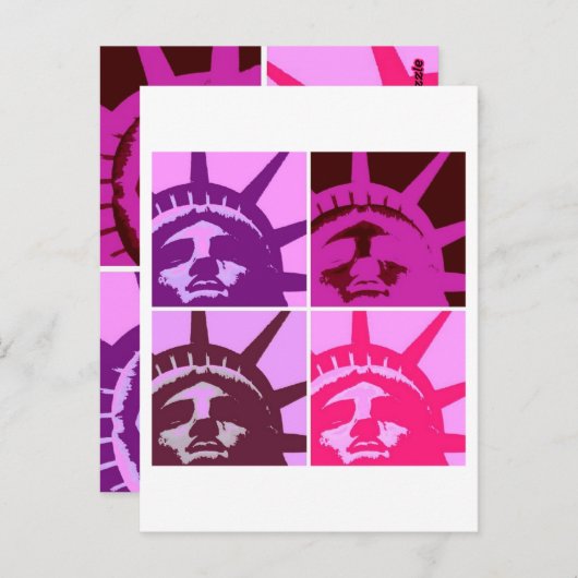 Pop Art Statue of Liberty Postkarte (Vorne/Hinten)