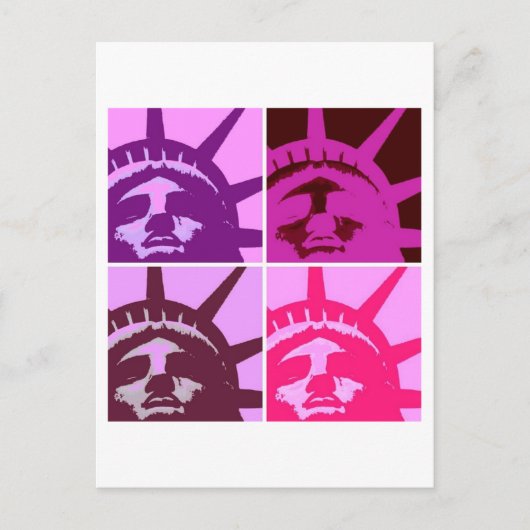 Pop Art Statue of Liberty Postkarte (Vorderseite)