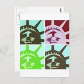 Pop Art Statue of Liberty Postkarte (Vorne/Hinten)