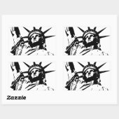 Pop Art Statue of Liberty Rechteckiger Aufkleber (Blatt)