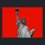 Pop Art Statue of Liberty Red Greyscale New York Poster<br><div class="desc">New York City Monuments Artworks - USA National Symbol Gebäude</div>