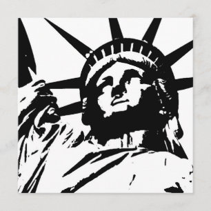 Pop Art Statue of Liberty Silhouette Einladungen