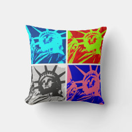 Pop Art Statue of Liberty Throw Kissen