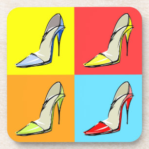 Pop Art Stilettos Kunststoffe Untersetzer, Mode Th Untersetzer