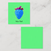 Pop Art Strawberry Blue Begleitkarte (Vorne/Hinten)