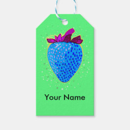 Pop Art Strawberry Blue Geschenkanhänger